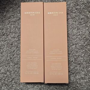Kristin Ess Color Depositing Conditioner Coral Rose 2 - 6.7oz Bottles New